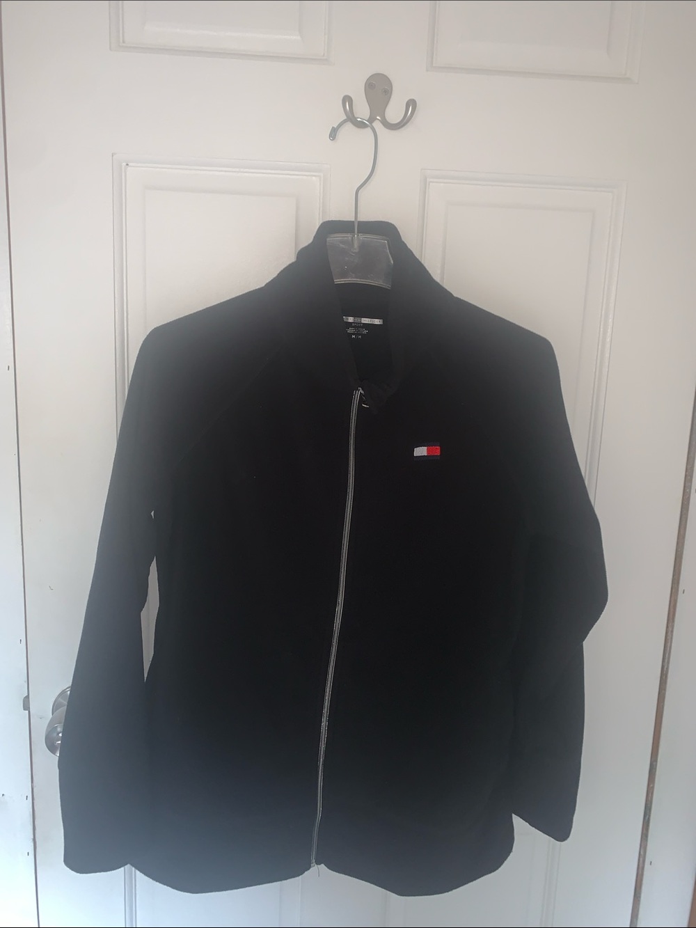 Tommy Hilfiger Black Zip-Front women’s  Jacket with Signature Flag - Picture 3 of 3